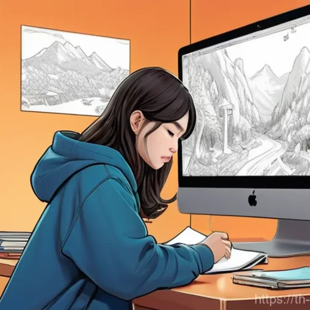 웹툰작가의 독립 창작 비결 - **Artist's Journey and Style Discovery:**
A young, imaginative webtoon artist, dressed in a comf...